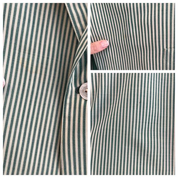 Hickey Freeman 3 Button Suit Jacket Pastel Green White Pinstripes Size 44 JL - Picture 12 of 12